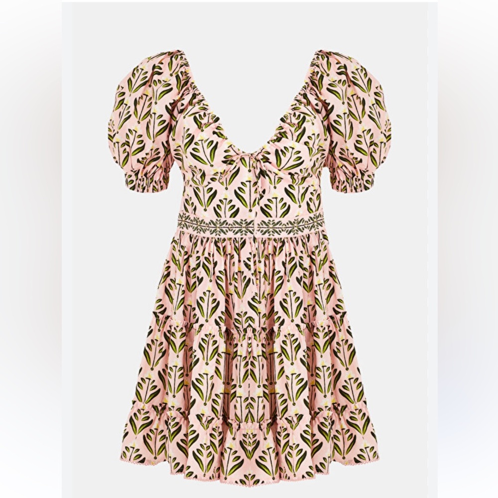 Agua by Agua Bendita Floral Mini Dress in Pink and Green
